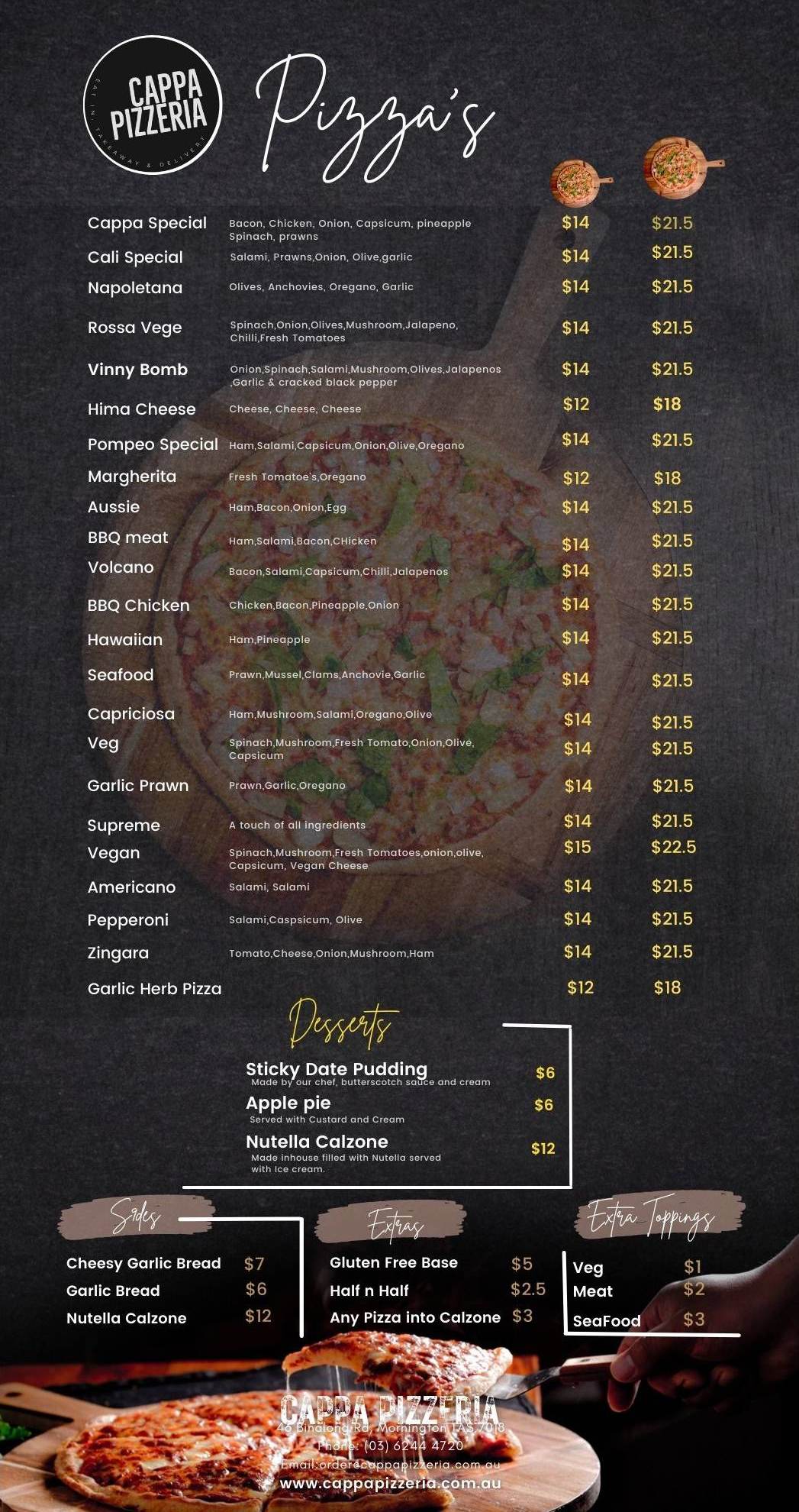 Cappa Pizzeria menu image